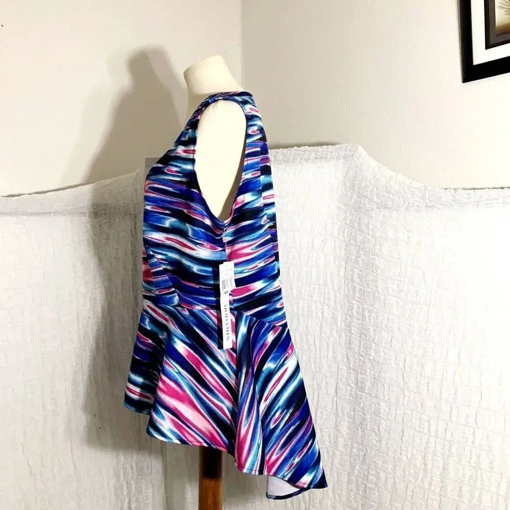 ModaMix NWT Multi-Colored Print Top Size 1X - Picture 3 of 10